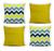Kit 04 Capas Para Almofadas Decorativas Ideal Para Decorar Sala Sofá e Cama Amarelo Chevron