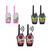 Kit 04 Walkie Talkie Rádio Comunicação Infantil Rosa pricesas