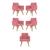 Kit 05 Cadeiras Poltronas Decorativa - Escritório - Recepção Rosa
