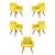 Kit 05 Cadeiras Poltronas Decorativa - Escritório - Recepção Amarelo