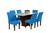 Kit 06 Unidades Capas Para Cadeira Com Elástico Luxo Cozinha Azul Turquesa