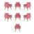 Kit 07 Cadeiras Poltronas Decorativa - Escritório - Recepção Rosa