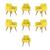 Kit 07 Cadeiras Poltronas Decorativa - Escritório - Recepção Amarelo
