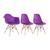 Kit 1 cadeiras Eames DAW com braços + 2 cadeiras Eiffel DSW Roxo