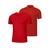 Kit 1 Camisa Polo E 1 Camiseta Gola Redonda Masculino Vermelho