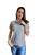 Kit 10 Camisetas polo feminina slim basica para uniforme modelo baby look Cinza
