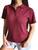 Kit 10 Camisetas polo feminina slim basica para uniforme modelo baby look Vinho