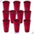 KIT 10 Copos Coloridos Plástico Unidade 330ML - Longo - Festas, Eventos e Personalização - Cores Variadas - ArtVida Vermelho