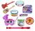 Kit 10 Instrumentos Musical Violão Pandeiro Flauta Guitarra Bumbo Infantil Brinquedo Banda Menina