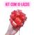 Kit 10 Laços Bola Prontos Presente Aniversário Mães Namorado LB1-Vermelho C/ Coração