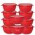 Kit 10 Potes Bowl 1 Litro Aptos Para Freezer, Micro-ondas 10 vermelho