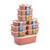 Kit 10 Potes de Plástico com Tampa Várias Cores - Menor Preço Rosa