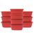 Kit 10 Potes Herméticos Plástico com Tampa Alta Vedação Para Marmitas Vermelho