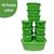 Kit 10 Potes Transparente BPA Free Com Tampa Colorida Conjunto Cozinha Verde Color