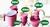 Kit 10 Potes vasilhas herméticos de Plástico + 1 Jarra para Suco Vasilhas de Plástico Rosa
