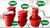 Kit 10 Potes vasilhas herméticos de Plástico + 1 Jarra para Suco Vasilhas de Plástico Vermelho