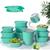 Kit 10 Potes vasilhas herméticos de Plástico  + 1 Jarra para Suco Vasilhas de Plástico Verde
