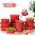Kit 10 Potes vasilhas herméticos de Plástico  + 1 Jarra para Suco Vasilhas de Plástico Vermelho