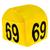 Kit 10 Prismas Amarelo Imã Numerados Estacionamento 1 Ao 10 Amarelo com números pretos