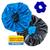 Kit 10 Toucas de Cetim Antifrizz Dupla Face Alto Brilho Ajustável + Xuxinha Azul, Preto