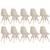 KIT - 10 x cadeiras Charles Eames Eiffel DSW - Base de madeira clara Nude