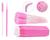 Kit 100 Microbrush Extensão de Cilios + 100 Escovinha Com Glitter Aplicador Henna Sobrancelha Rosa