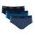 Kit 12 Cuecas Slip Mash 100% Algodão com Forro Sortidas Azul marinho azul