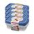Kit 12 Potes 785ml Sanremo  Micro-ondas Hermético Cozinha Plástico BPA Free Azul