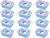 Kit 12 Potes Potinhos P/ Papinhas 220Ml P/ Freezer Microndas Azul