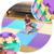Kit 12 Tapete Infantil EVA Placas Peça Estilo Piso Tatame 50x50cm 10mm (3 m²) Emborrachado Crianças Bebes Exercícios c/ Encaixe + Bordas Acabamento Candy color