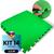 Kit 14 Placas Tapete Infantil EVA Estilo Piso Tatame 50x50cm 10mm (3,5 m²) Emborrachado Crianças Bebes Exercícios c/ Encaixe + Bordas Acabamento Verde bandeira