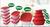 Kit 14 Potes vasilhas herméticos de Plástico Vermelho