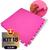 Kit 18 Placas Tapete Infantil EVA Estilo Piso Tatame 50x50cm 10mm (4,5 m²) Emborrachado Crianças Bebes Exercícios c/ Encaixe + Bordas Acabamento Rosa pink