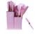 Kit 19 Utensílios De Cozinha Silicone Cabo Madeira Premium Rosa