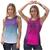 Kit 2 Blusa Cavada Regata Feminina Pilates Academia Dry Tecido Leve Joy, Roxo azul