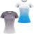 Kit 2 Blusa Feminina Fitness Academia Camisa Caminhada Degrade Camiseta Treino Proteção UV50 Cinza preto, Azul branco