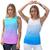 Kit 2 Blusa Feminina Regata Fitness Esportiva Cavada Térmica Azul lilás, Azul branco