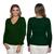 Kit 2 Blusa Feminina Tricô Decote V Manga Longa Lã Detalhe Trança Verde