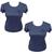 Kit 2 Blusa Suede T-Shirt Feminina Manga com Babados Plus Size Azul, Marinho