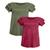 Kit 2 Blusa Suede T-Shirt Feminina Manga com Babados Plus Size Militar, Bordô