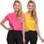 Kit 2 Blusas Cropped Feminina Dry Academia Treino Camiseta Camisa Esportiva Esporte Pink, Amarelo