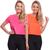 Kit 2 Blusas Cropped Feminina Dry Academia Treino Camiseta Camisa Esportiva Esporte Pink, Laranja