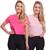 Kit 2 Blusas Cropped Feminina Dry Academia Treino Camiseta Camisa Esportiva Esporte Pink, Rosa