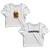 Kit 2 Blusas Cropped Tshirt Feminina Hambúrguer Caveira e Caguei Branco