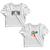 Kit 2 Blusas Cropped Tshirt Feminina Heart Break e Mulher Caveira Alien Branco