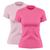 Kit 2 Blusas Feminina Dry Academia Camiseta Camisa Esporte Rosa pink, Rosa claro