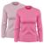 Kit 2 Blusas Feminina Dry Academia Camiseta Segunda Pele Manga Longa Proteção Solar UV Rosa pink, Rosa claro