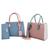 Kit 2 Bolsas Baú Feminina + Carteira Moderna Casual Moda Azul, Rosa