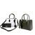 Kit 2 Bolsas Baú Feminina + Carteira Moderna Casual Moda Preto, Branco