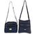 Kit 2 Bolsas Feminina Lateral Tiracolo + Chaveiro Pom Pom Azul